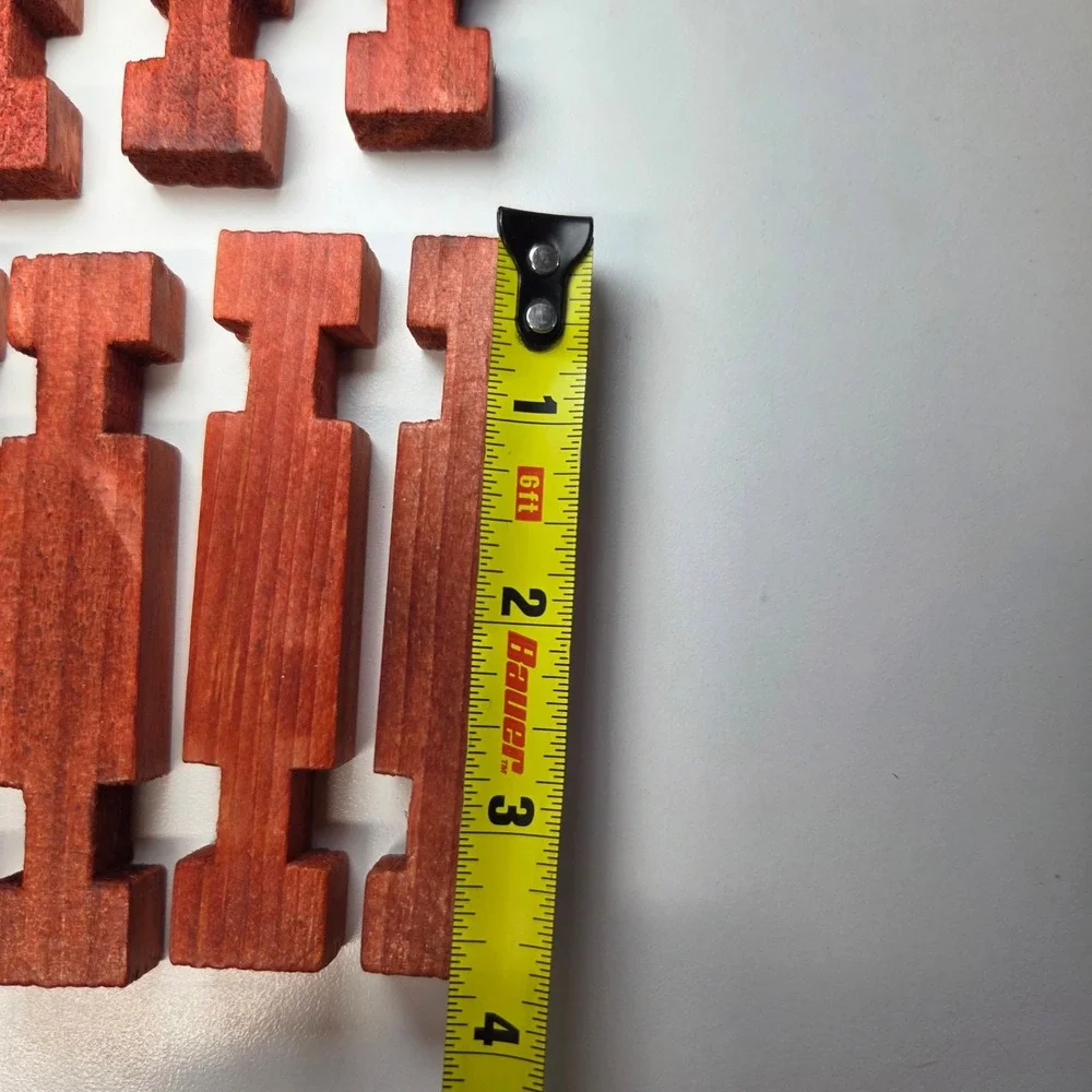 Vintage Wooden Red Building Logs Replacement Pieces Set of 9 Interlocking Toy